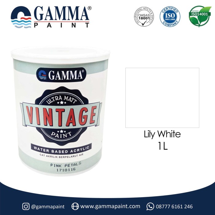 

Cantik Vintage Paint - Lily White - Cat Akrilik 1L Hemat