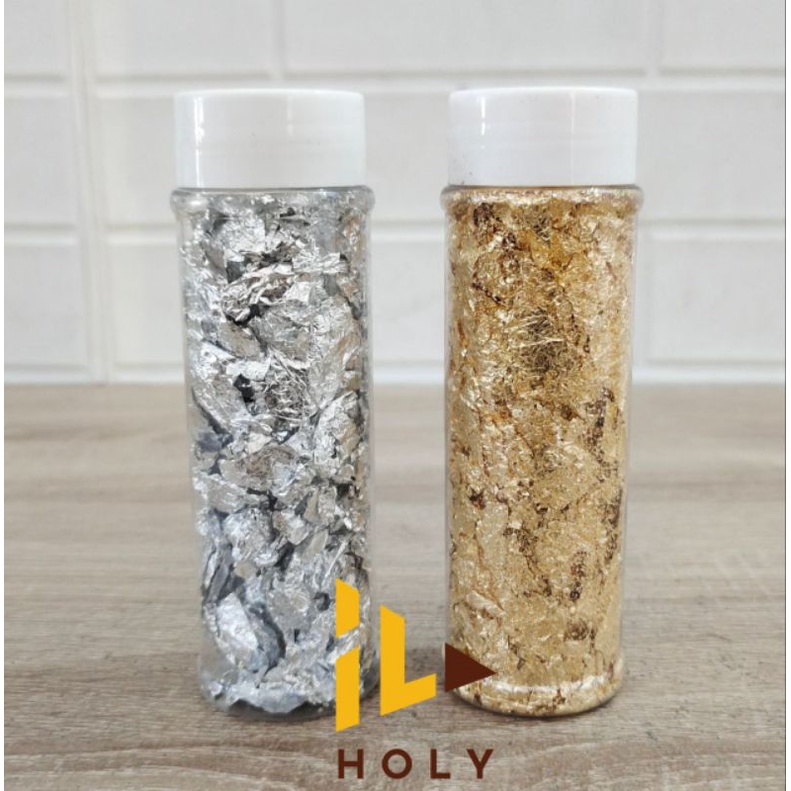 

Edible Foil Gold Silver Food Grade 2gr / Kertas Emas Dekorasi Bisa Dimakan