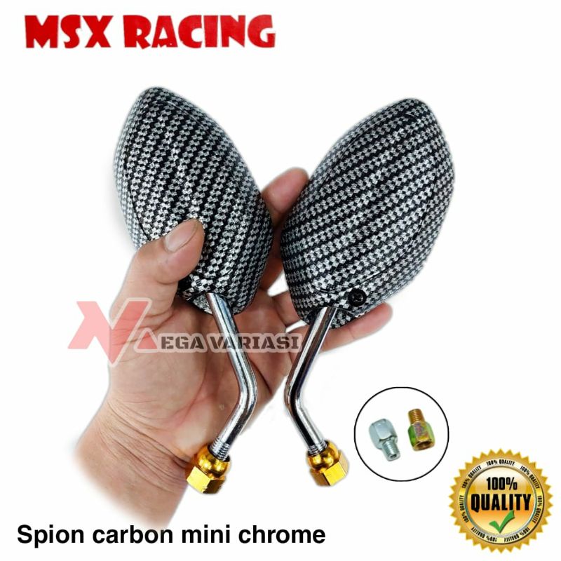 KACA SPION MOTOR MINI CARBON SPION MOTOR VARIASI KECIL IMPORT COCOK UNTUK SEMUA JENIS MOTOR MIO BEAT