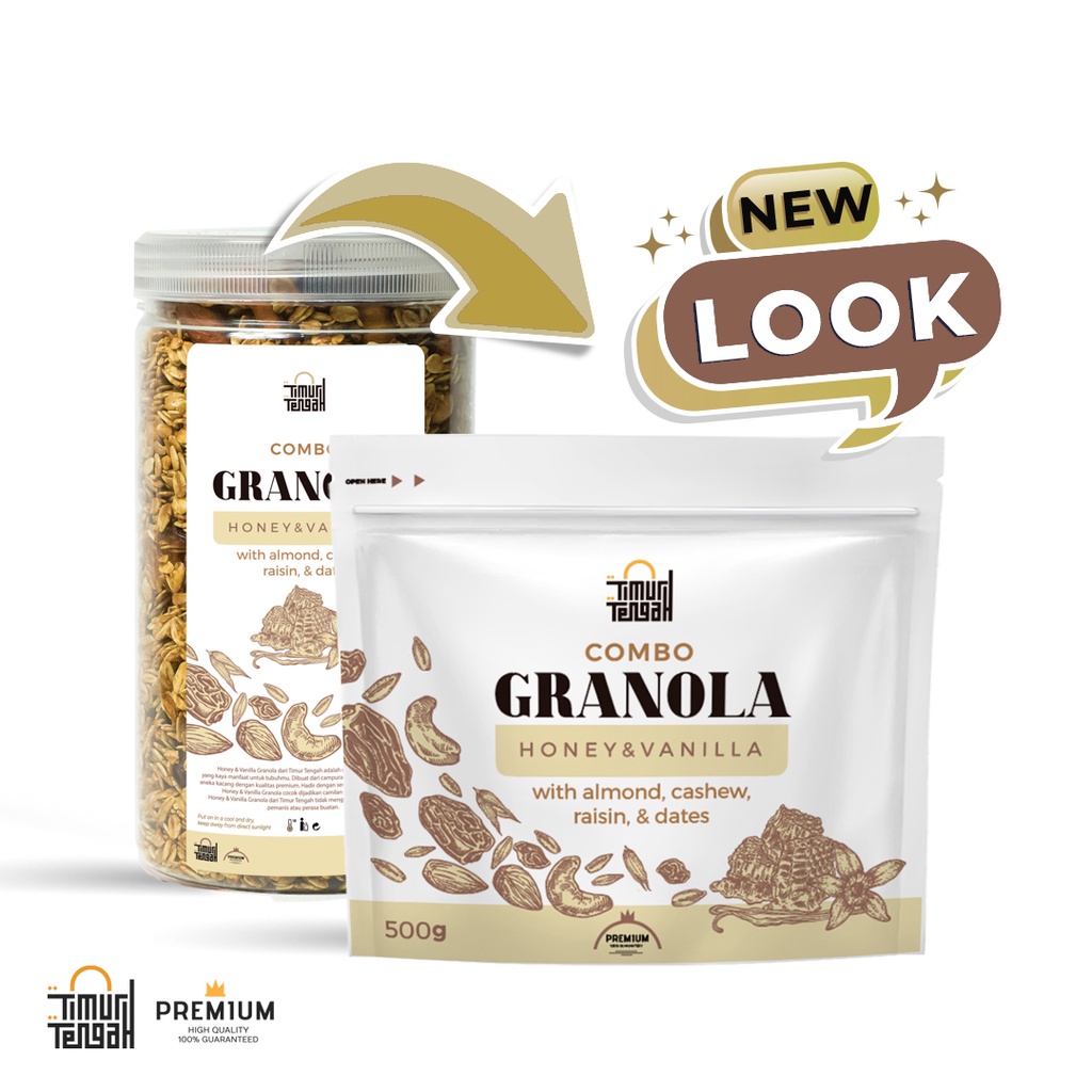 Granola Vanilla Timur Tengah 500gr | White Chocolate Granola Premium