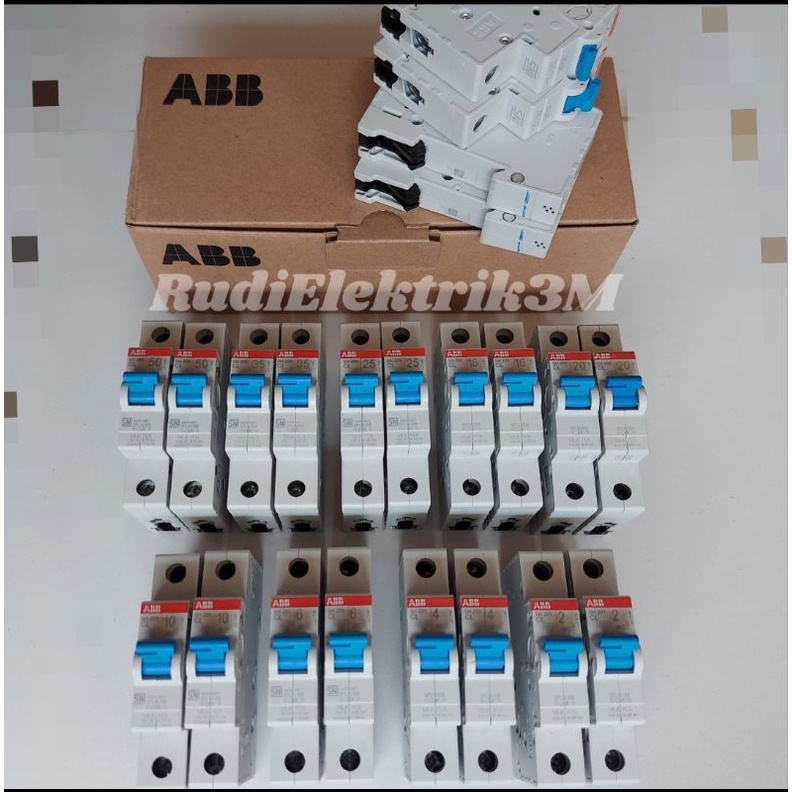 MCB ABB 1PHASE ORIGINAL PLN TYPE SH 201 BIRU