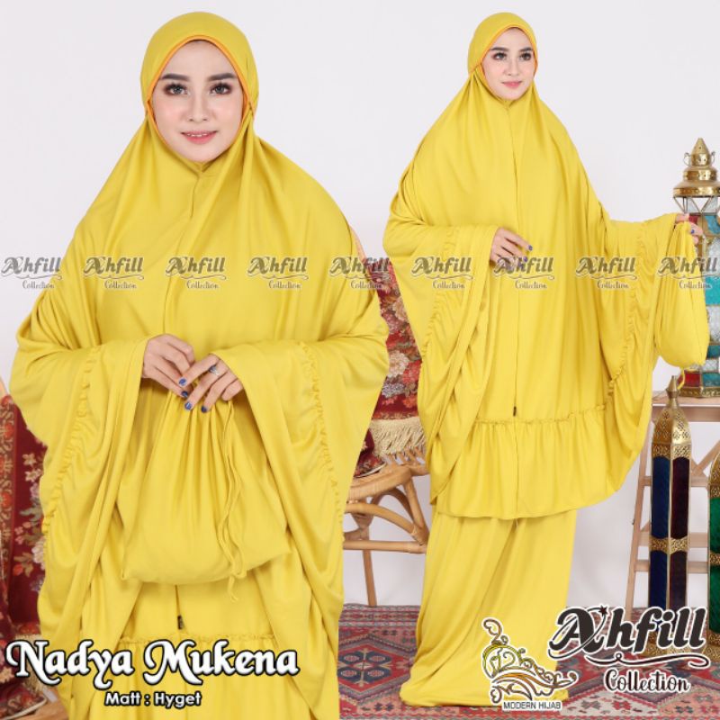 Mukena jumbo super panjang + tas bungkus/mukena rukuh dewasa/mukena nadya