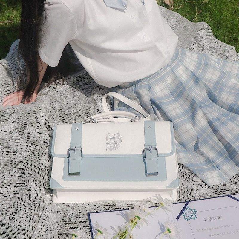 ♕✖۞Sera 2022 Baru Jepang Jk Seragam Tas Bahu Satu Bahu Portabel Miring Cross Moonlight Jam Pasir Gadis Mahasiswa Pasang Tas