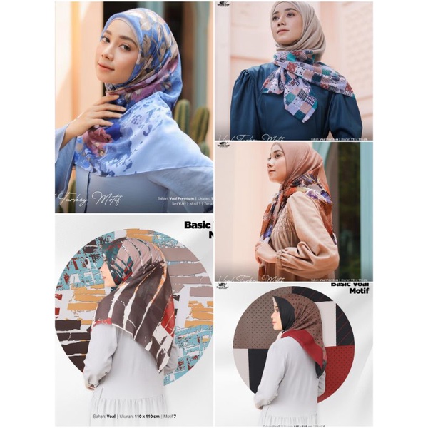 Hijab Segi Empat Motif Turkey / Voal Umama  / Azara (Motif Part 3)