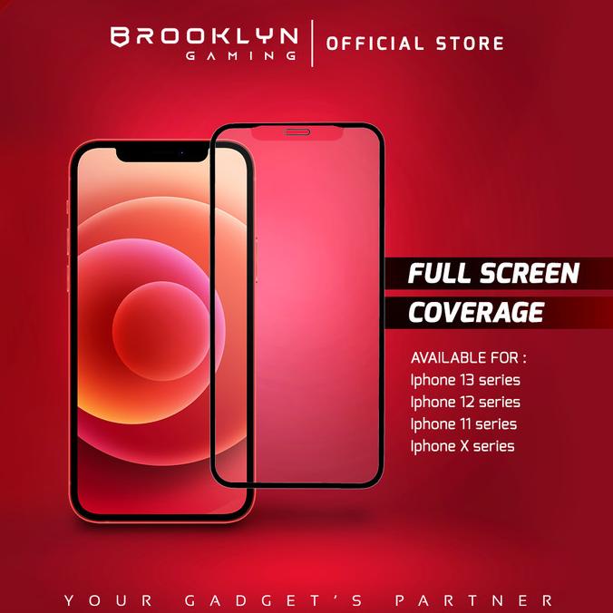 Brooklyn GAMING Tempered Glass iPhone 13 12 11 X XR Mini Pro Max