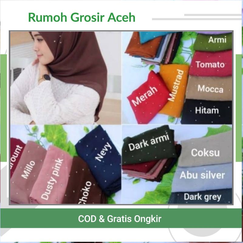 [ACEH] JILBAB BELLA SWAROVSKI PAYET MUTIARA