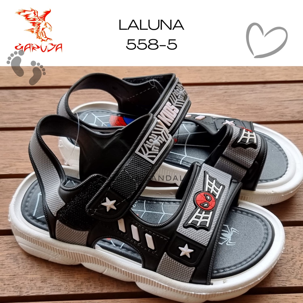 Sandal Gunung Anak Laluna 558 -5 LLS Karet let velcro Import Spiderman 31-35