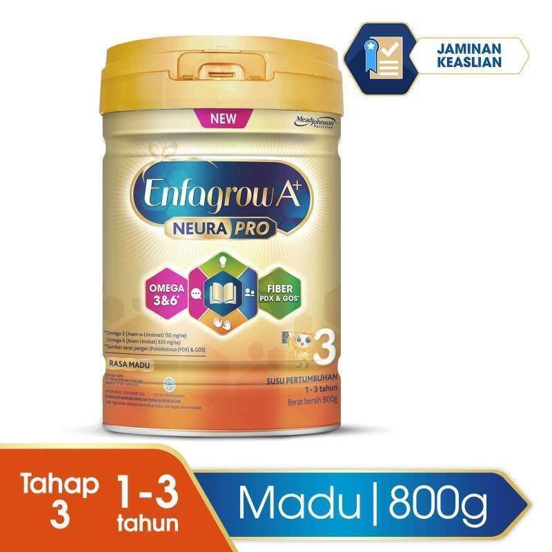 ENFAGROW 3 A+ MADU/VANILA/ORIGINAL 800GR - SUSU FORMULA PERTUMBUHAN BALITA