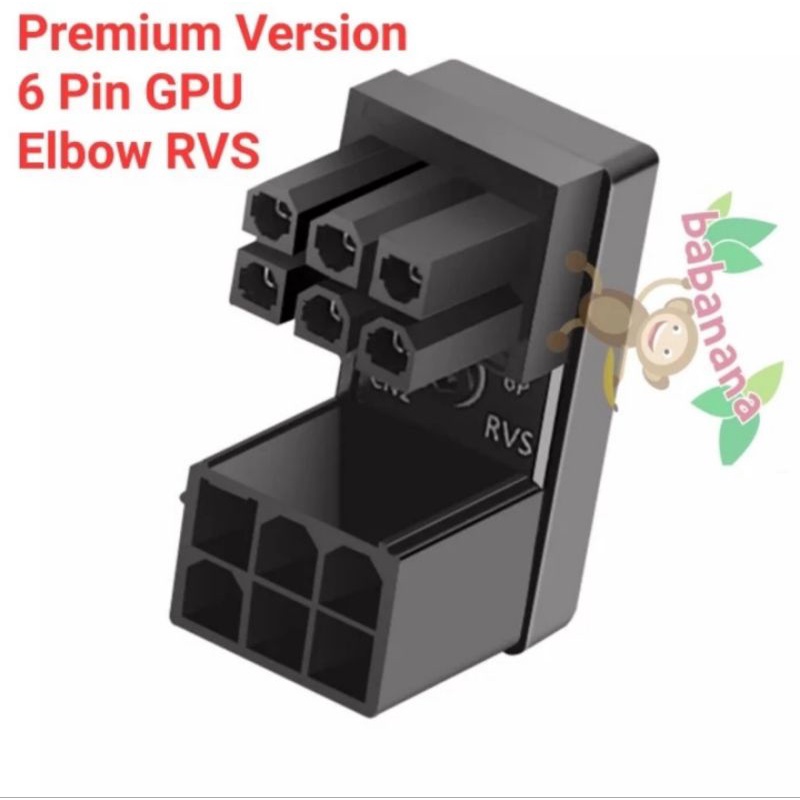 6 pin pcie GPU Elbow Reverse Premium version siku vga 90 degree RVS