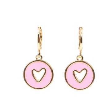 Anting Bentuk Hati Model hollow Bahan Tembaga