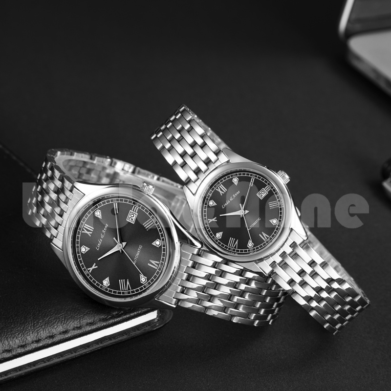 Jam Tangan Couple Original Anti Air Pria Wanita Luminous Analog Stainless Steel Fashion