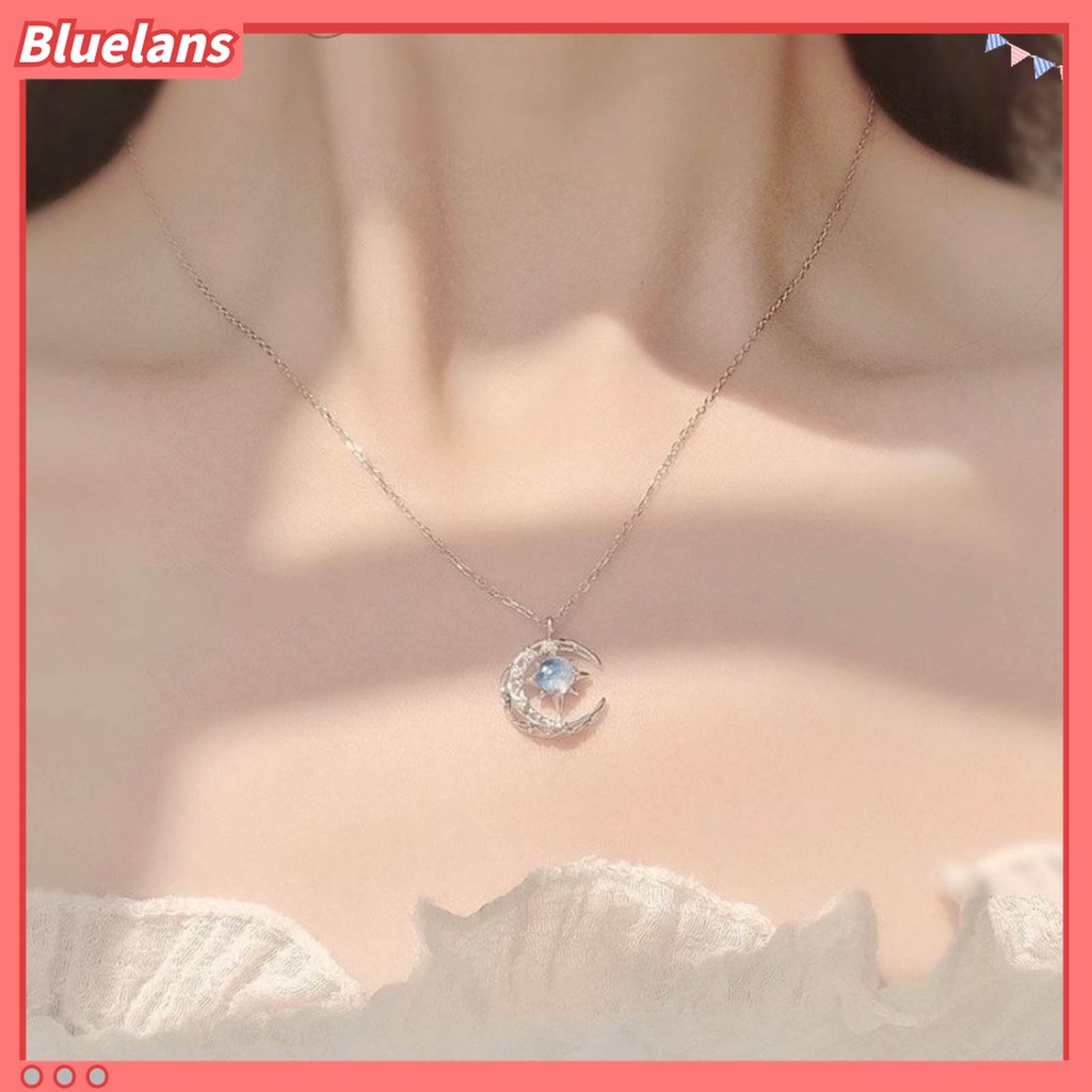 Kalung Klavikula Bentuk Bulan Sabit Bahan Alloy Untuk Teman