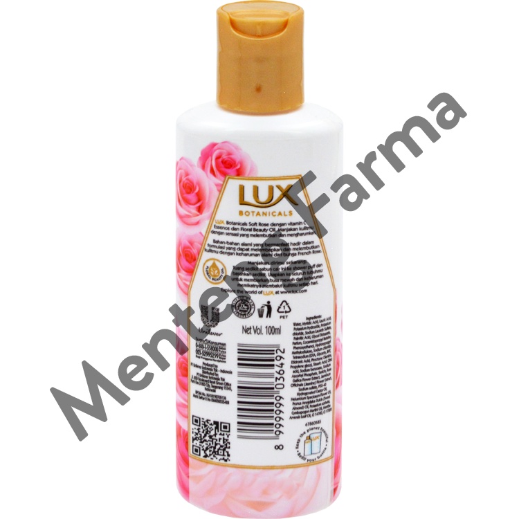 Lux Botanicals Sabun Mandi Cair Soft Rose 100 ML - Sabun Kecantikan dengan Vitamin C Essence