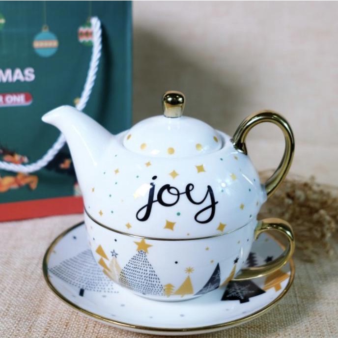 

BOX HAMPERS NATAL UNIK CHRISTMAS MURAH TEA POT SET HADIAH CANGKI KADO EW5346WED