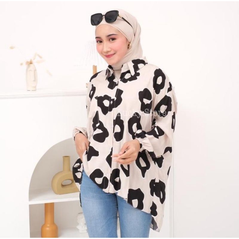 KEMEJA OVERSIZE RAYON MOTIF / KEMEJA OVERSIZE MOTIF