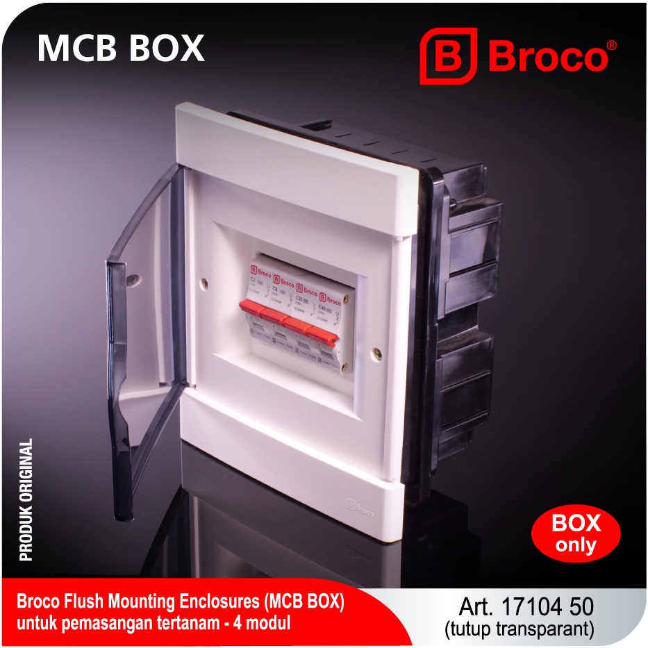 Box MCB 4 Grup Broco 17104-55 Box MCB 4 Group IB tutup transparan