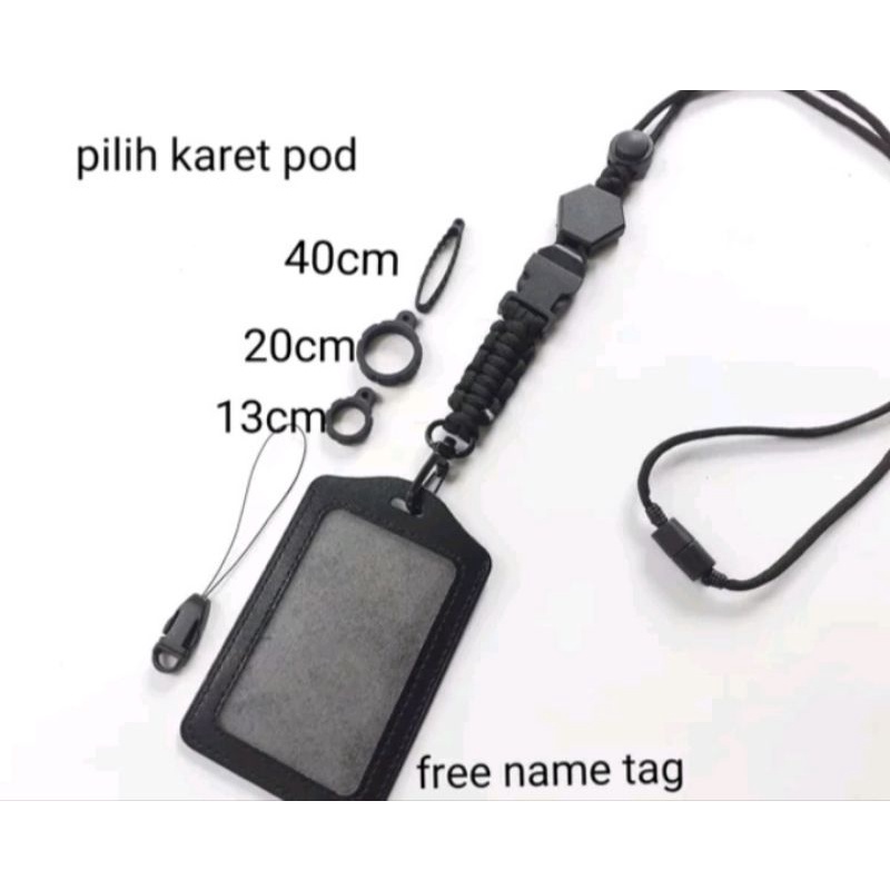 lanyard paracord pods id card tali hp tactical survival knife fire starter peluit cobra knot