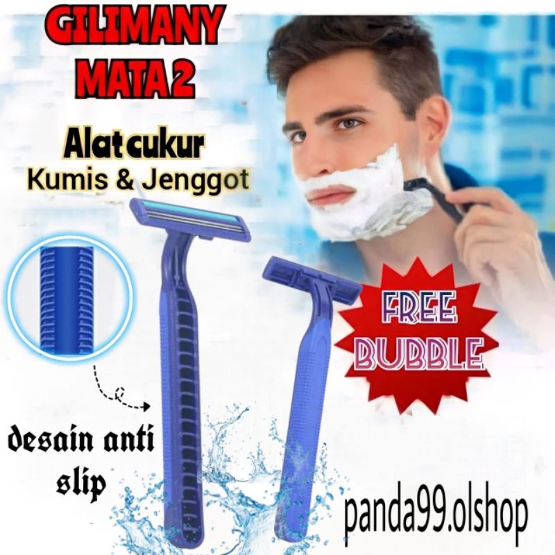 Alat Cukur- 2Silet/Cukuran Jenggot/Cukuran Kumis/Gilimany 2 Mata Pisau