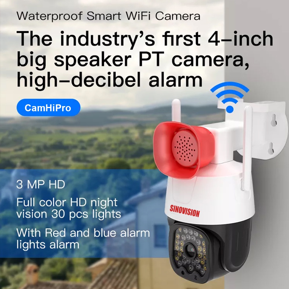 SINOVISION PTZ1 355 ° outdoor CCTV mobile tracking, waterproof camera, infrared night vision IP CCTV wireless camera, voice intercom