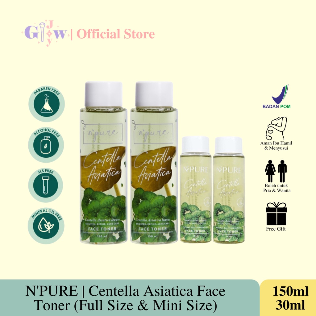 B07 B07-1 N'PURE centella asiatica cica toner face wajah muka kecantikan make up skin care murah asli original pelembab minyak berminyak oily face dry kering npure pembersih kapas menyamarkan bekas jerawat bruntusan mencerahkan garis halus penuaan