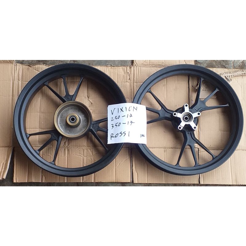 OBRAL MURAH VELG RACING TUBELESS YAMAHA VIXION MERK ROSSI BLACK BAGUS BERKUALITAS