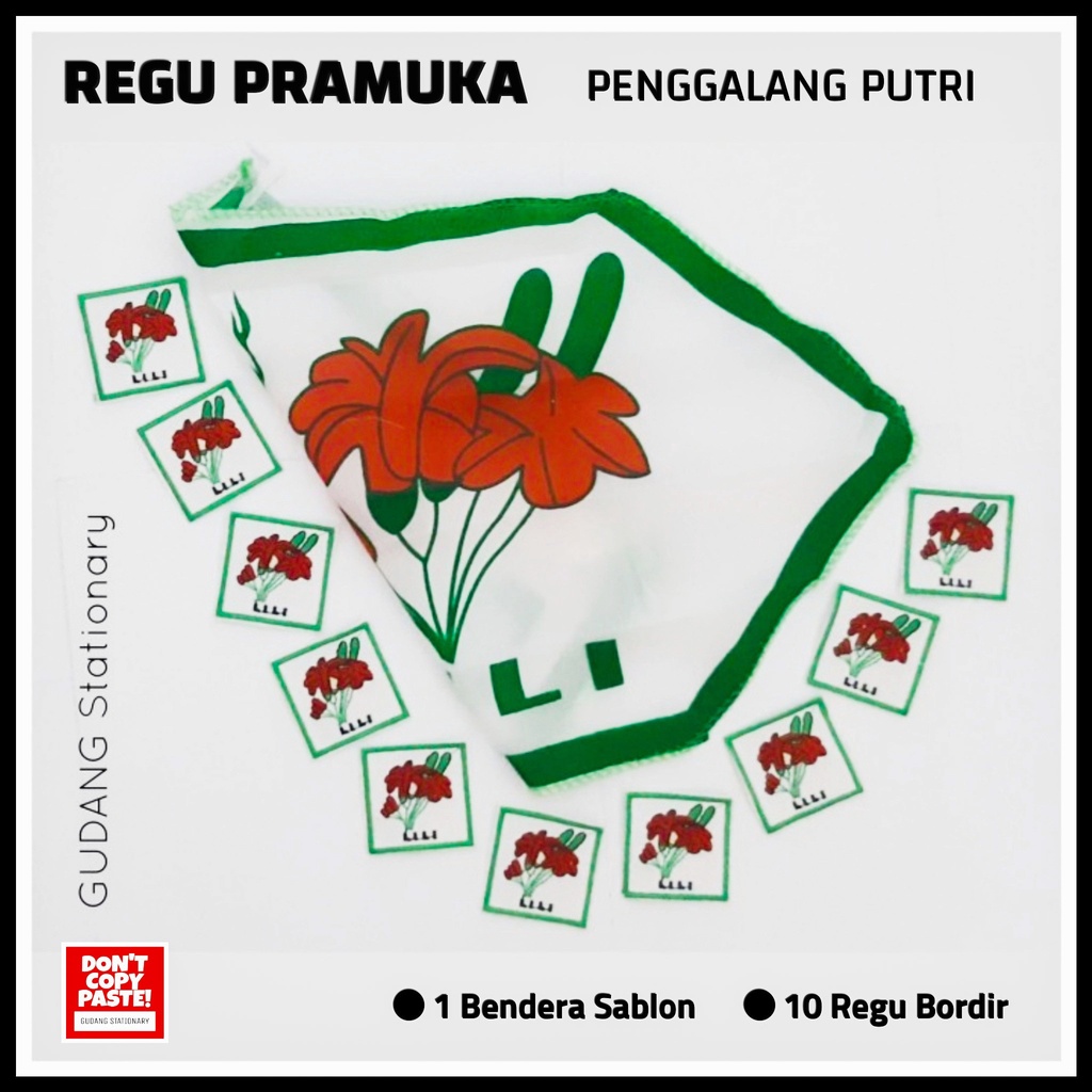 

Badge + Bendera Regu Pramuka Penggalang Putri [set]