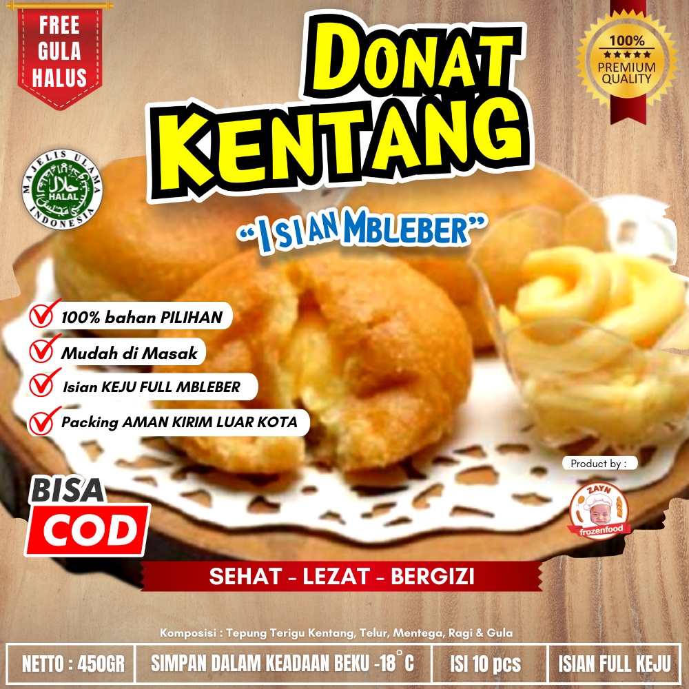 [FROZEN FOOD HALAL] Roti goreng coklat lumer / keju / cokelat keju / donat coklat melted