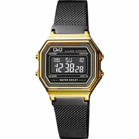 Jam Tangan Wanita Stylist Casual Business Rantai Stainless Steel Digital Original Q&amp;Q QnQ QQ M173 M173J Series