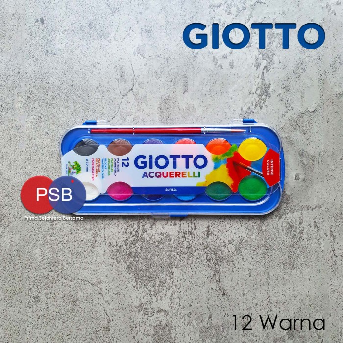

Buruan Giotto Acquerelli 12 Warna (Watercolor Cake / Cat Air Giotto) Set 12 Berkualitas