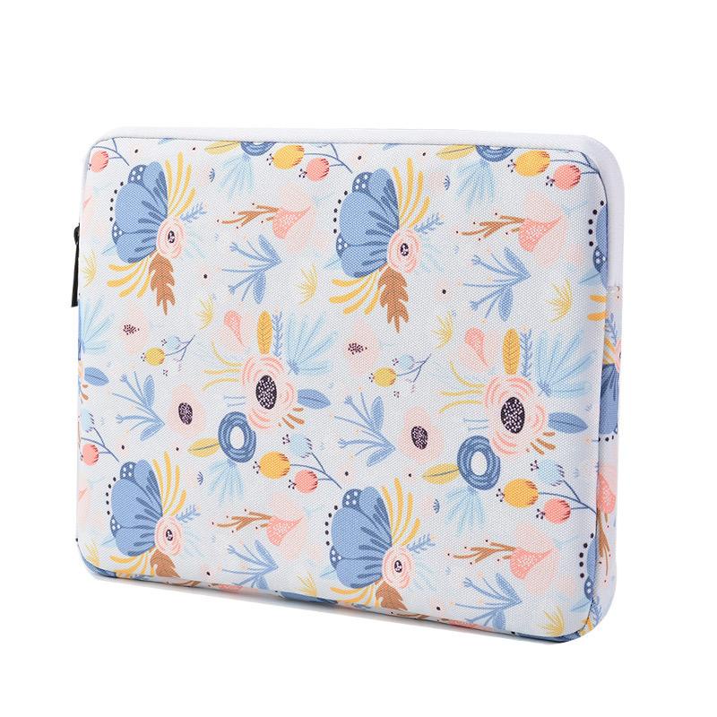 Tas Laptop / IPAD Air Pro  / Surface Samsung Galaxy Tab S7 S8 A8 Softcase Sleeve Pastel Flower Size 9 10 11 inch