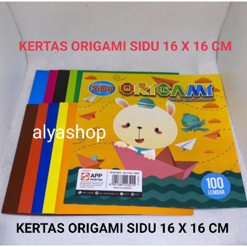 Kertas Lipat Berwarna ORIGAMI SIDU 16x16 CM isi 100 Lembar