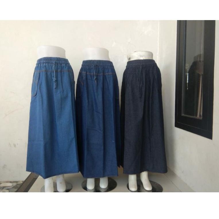 "TJN.18Oc22ˣ" Rok Jeans Panjang Model A Polos- Rok Jeans Model A Standar