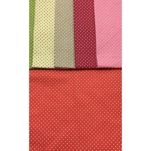 Kain Katun Premium Polkadot Ben Harga per METER - Hijau