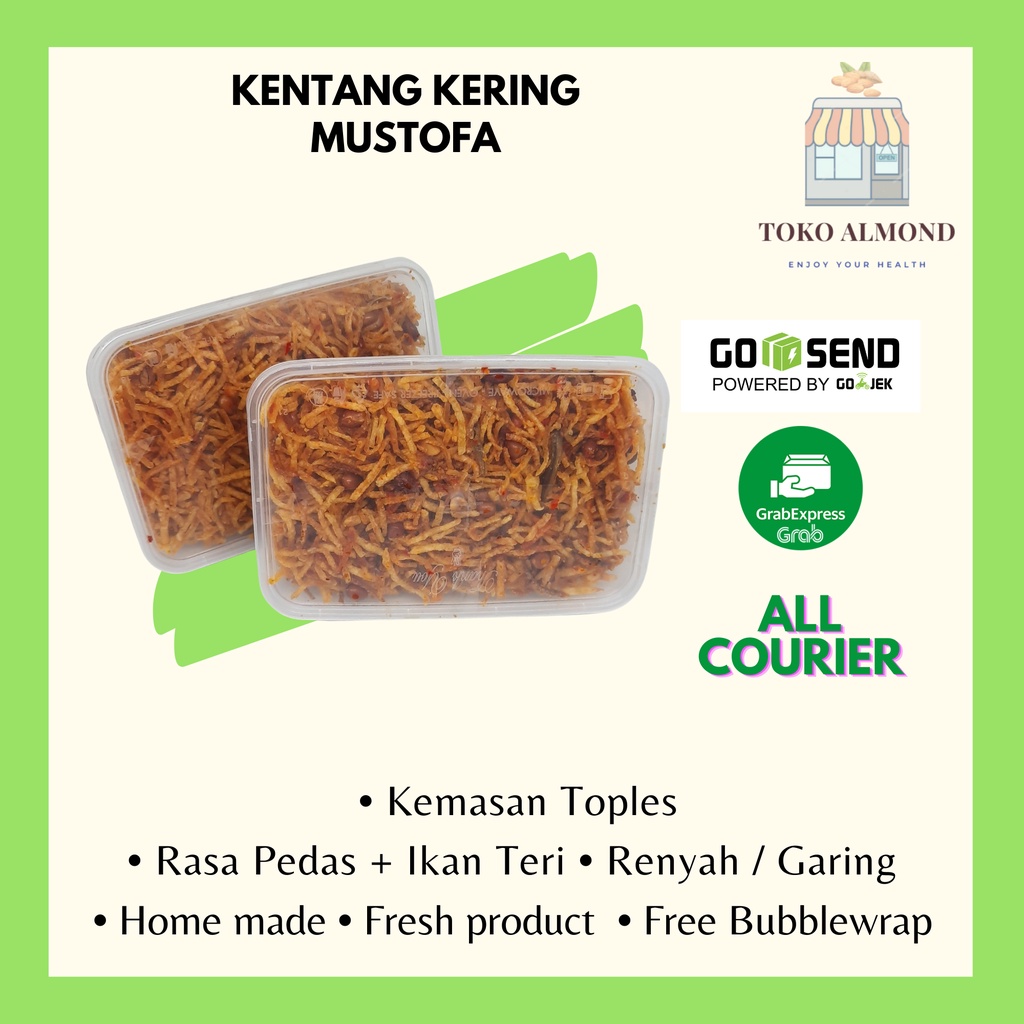 

Kentang Kering Mustofa / snack cemilan Pedas manis + Ikan Teri 250 grm