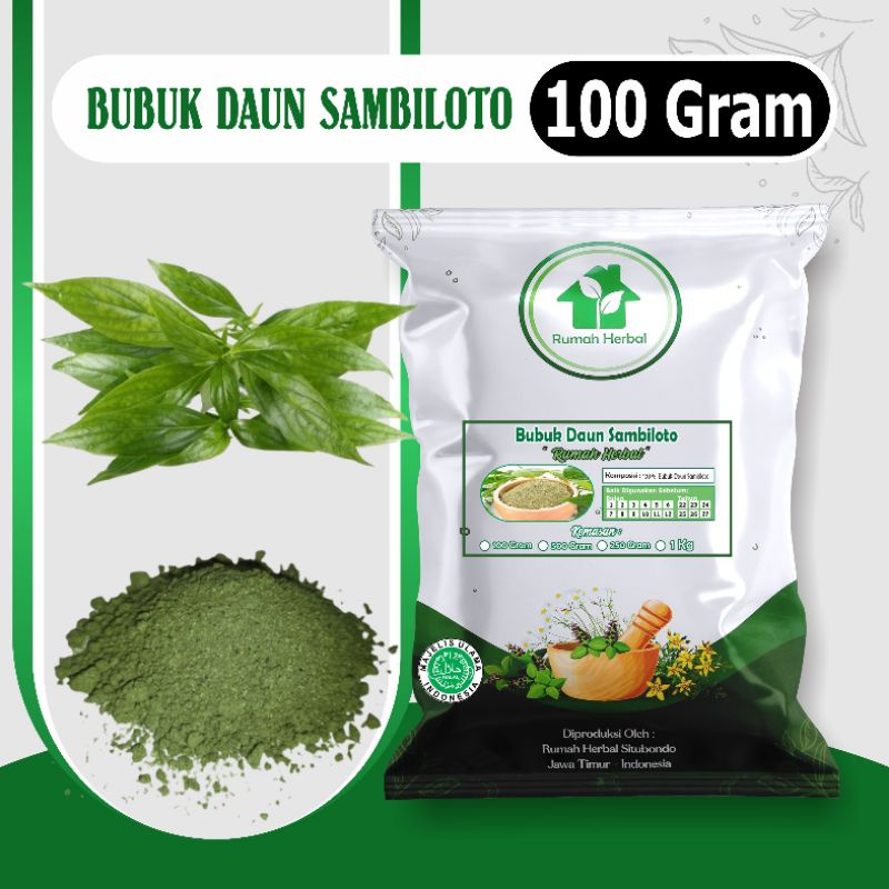 

Bubuk daun sambiloto murni kemasan 100gram