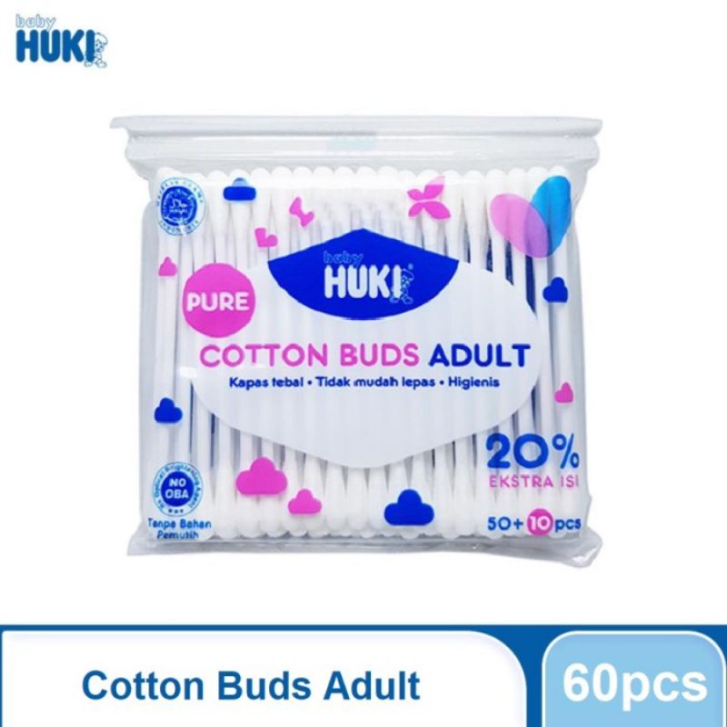 Huki Cotton Buds Adult Isi 60 - Korek Kuping Dewasa