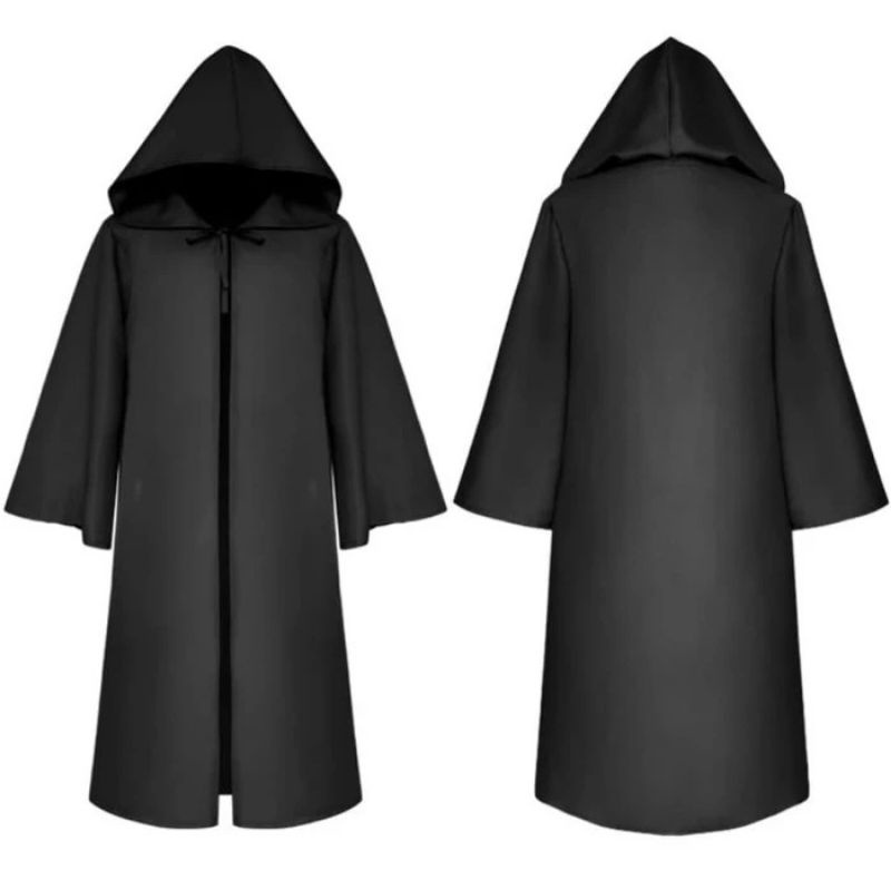 Kostum Halloween Jubah Hitam Star Warz Jedi Vader Anak &amp; Dewasa