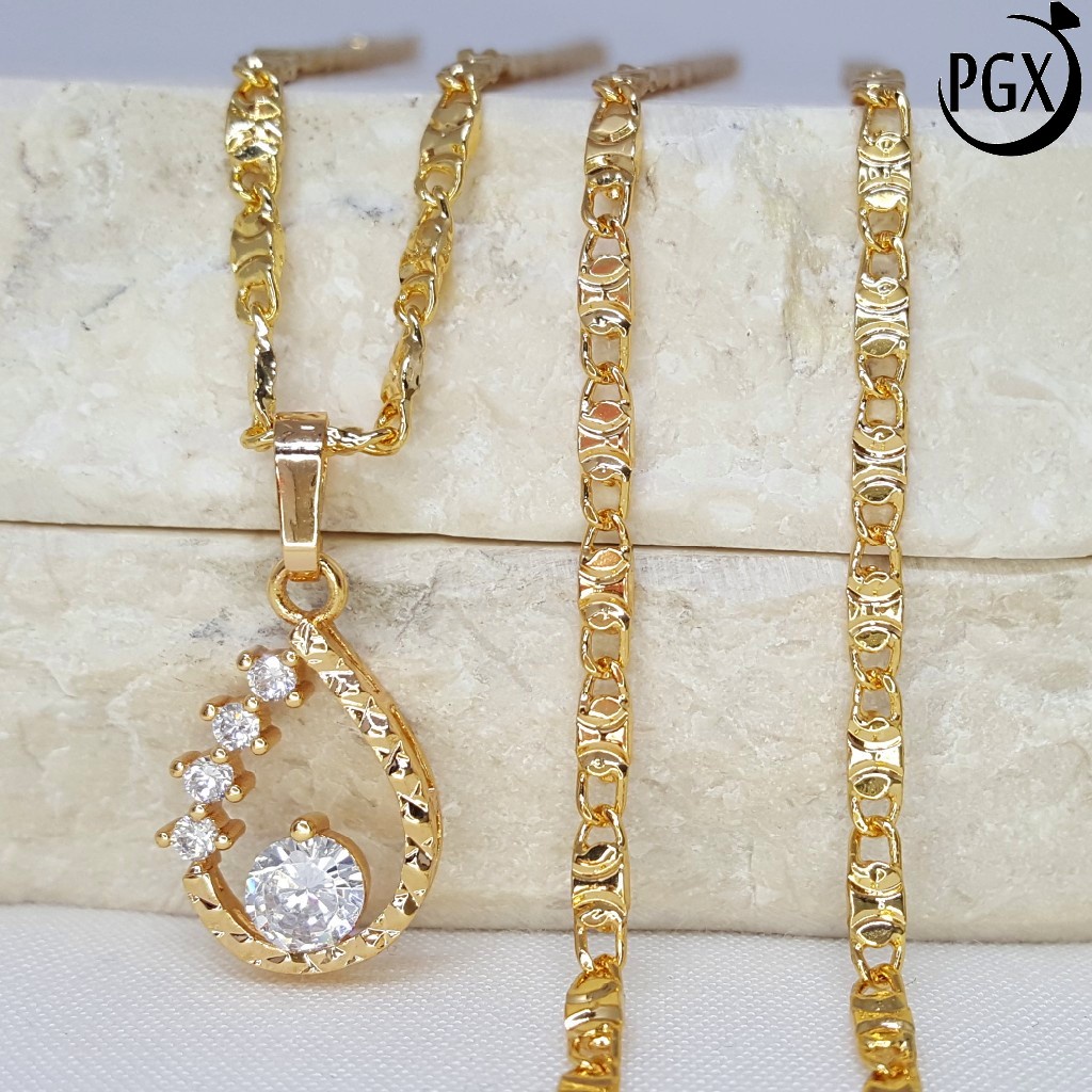 PGX Kalung Wanita Xuping Aksesoris Fashion Perhiasan Lapis Emas XD165
