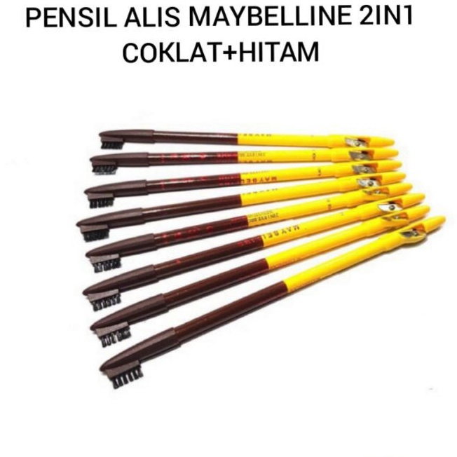 ❣️FINNS❣️ Maybelline Eyebrow Alis Mata Include Sikat & Rautan 2in1 Eyebrow & Eyeliner With Vit A & E