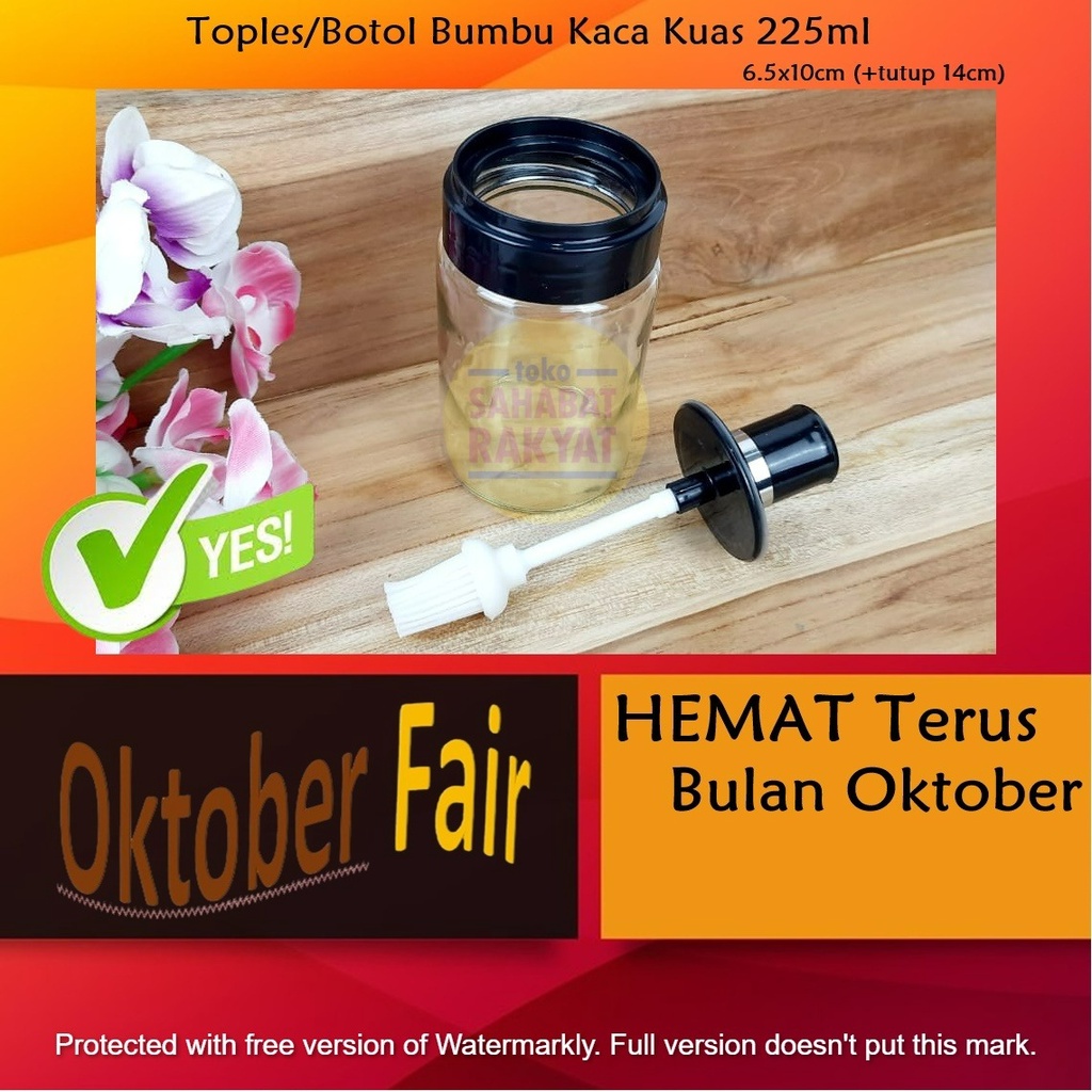 RML024O3 Toples/Botol Bumbu Kaca Kuas 225ml