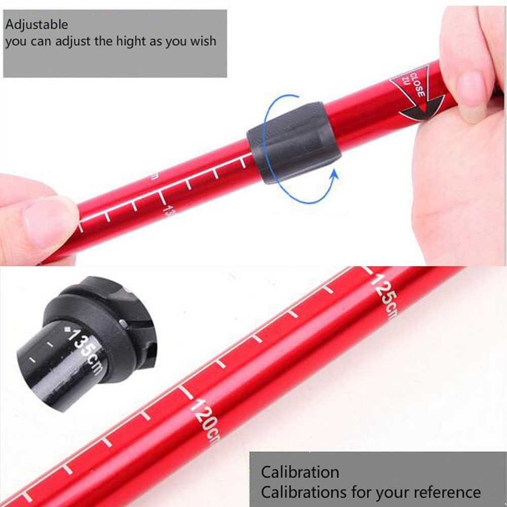 AOTU Tracking Pole Tongkat Gunung Tongkat Hiking Trekking Pole Alpenstocks Pole Telescopic