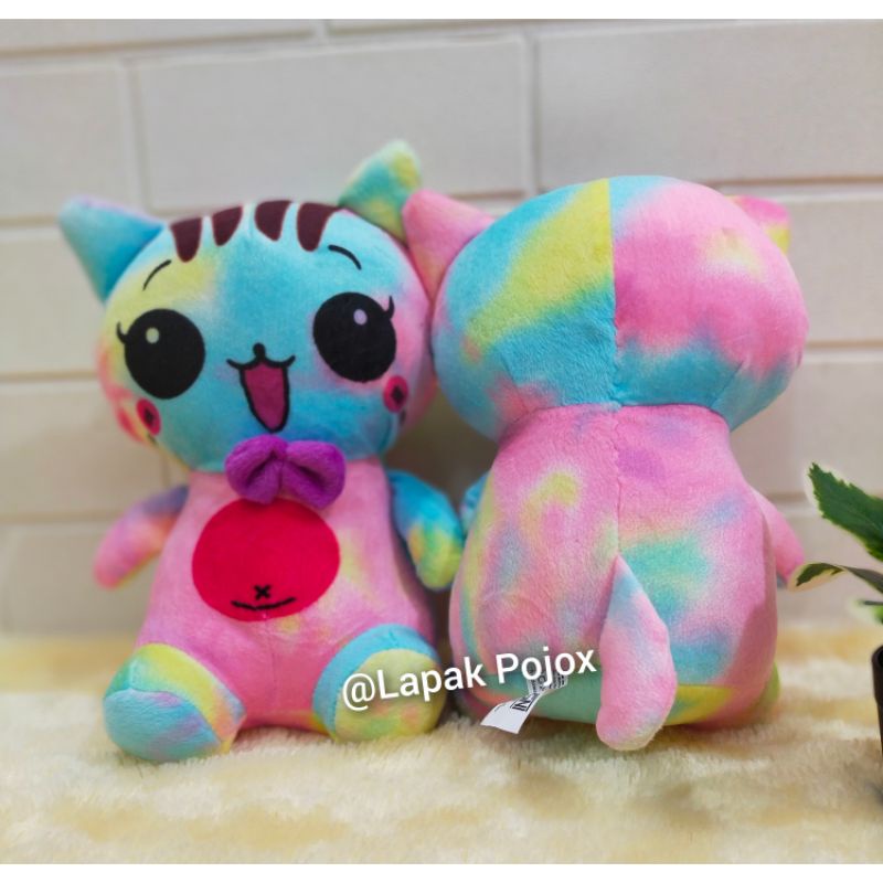 Boneka Kucing Kawai Rainbow Lucu