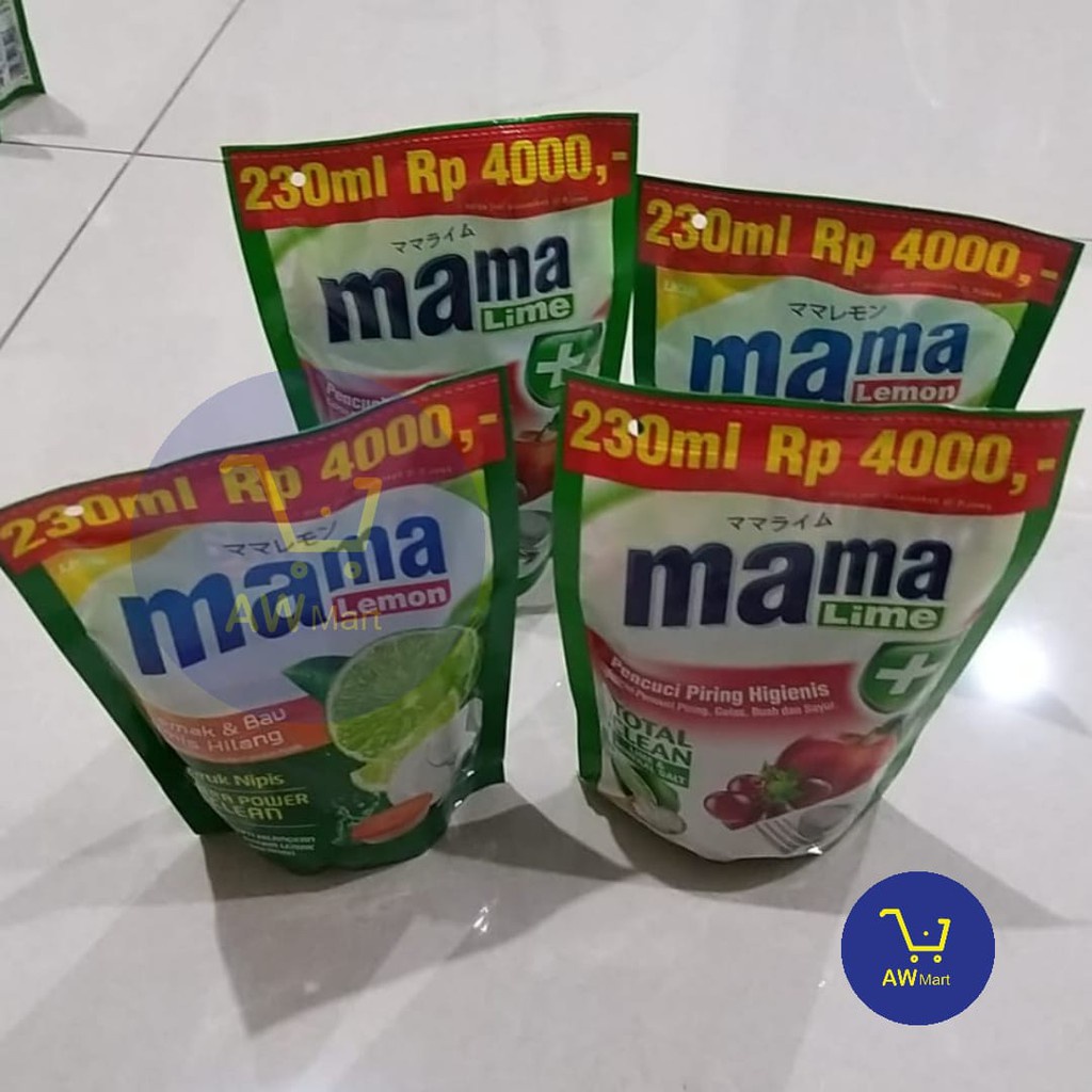 Mama Lemon/Mama Pouch Rp4000 Sabun Cuci Piring 230ml REFILL (DARI PABRIK LANGSUNG) - Rp 4000