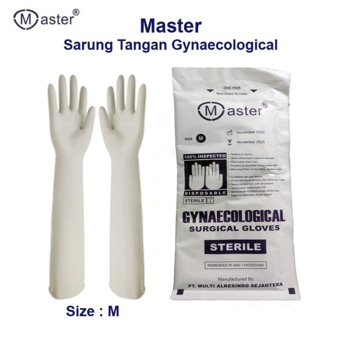 Sarung Tangan Latex Steril Surgical Obgyn Gynaecological Master - [ SIZE M/MEDIUM ]