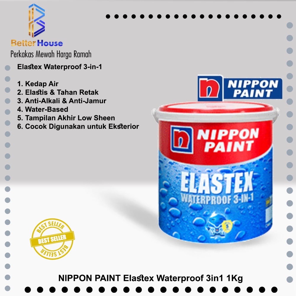 Jual Nippon Paint Elastex Waterproof AntiBocor 3in1 1 Kg Shopee