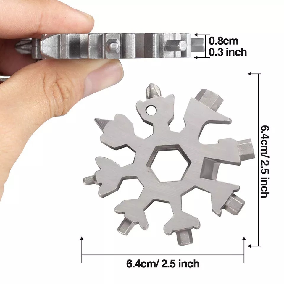 18 in 1 Snowflake Multi-tool Pocket Tool Spanner Hex Wrench Bottle