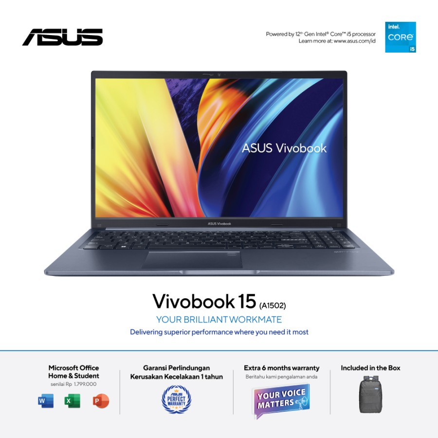 ASUS A1502ZA-VIPS553 i5-1235U 8GB 512GB SSD 15,6&quot; FHD IPS Touch Screen