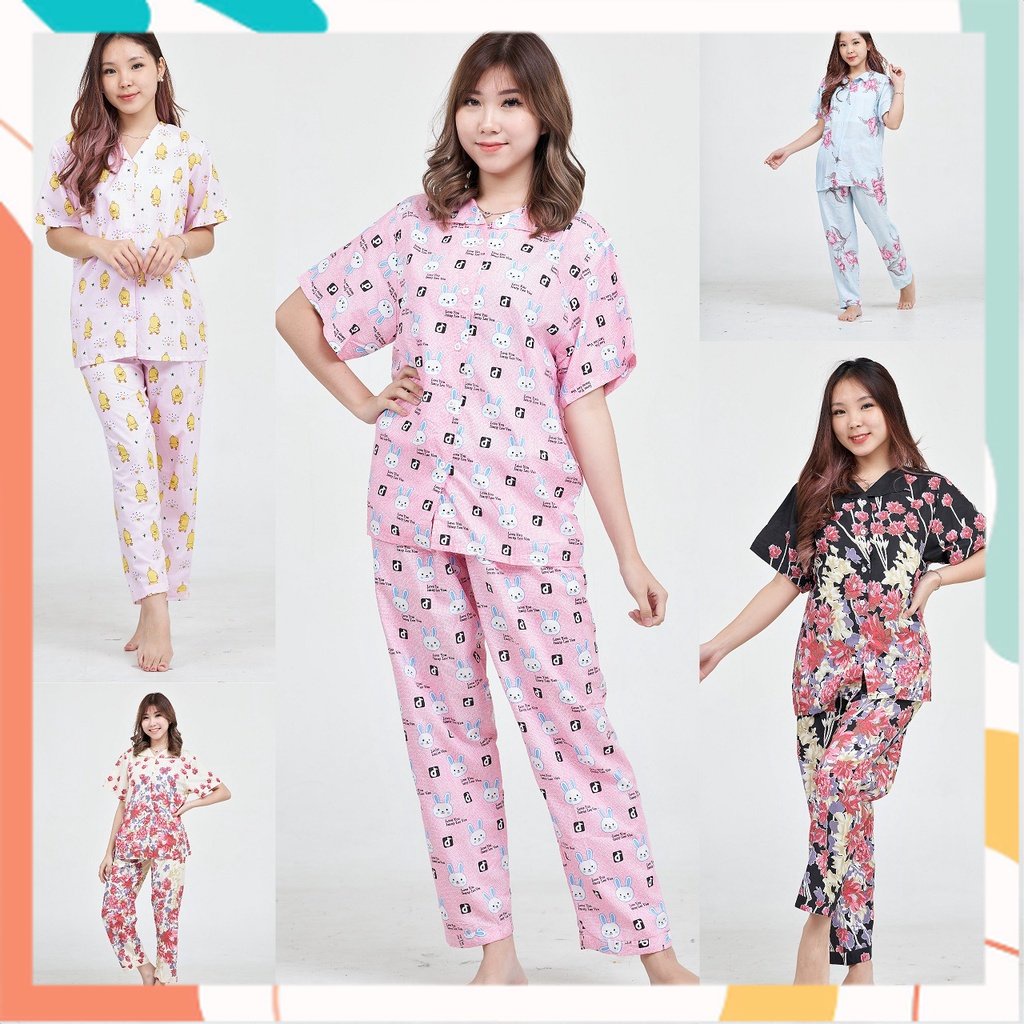 Apreel Piyama CP KOREAN Kancing KATUN EROPA PREMIUM