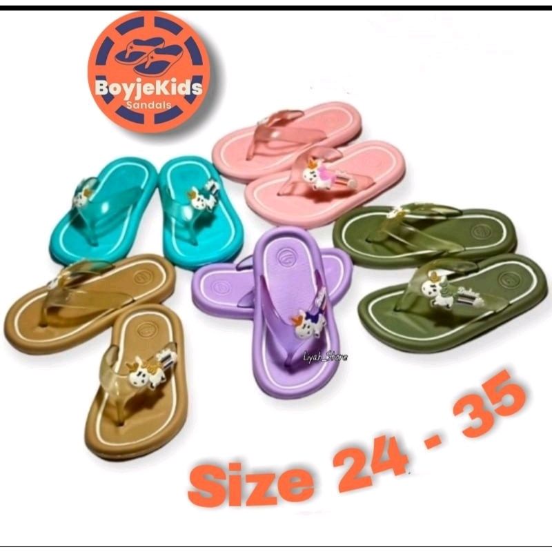 sandal jepit anak perempuan karakter bebek/panda size 24-29-Random