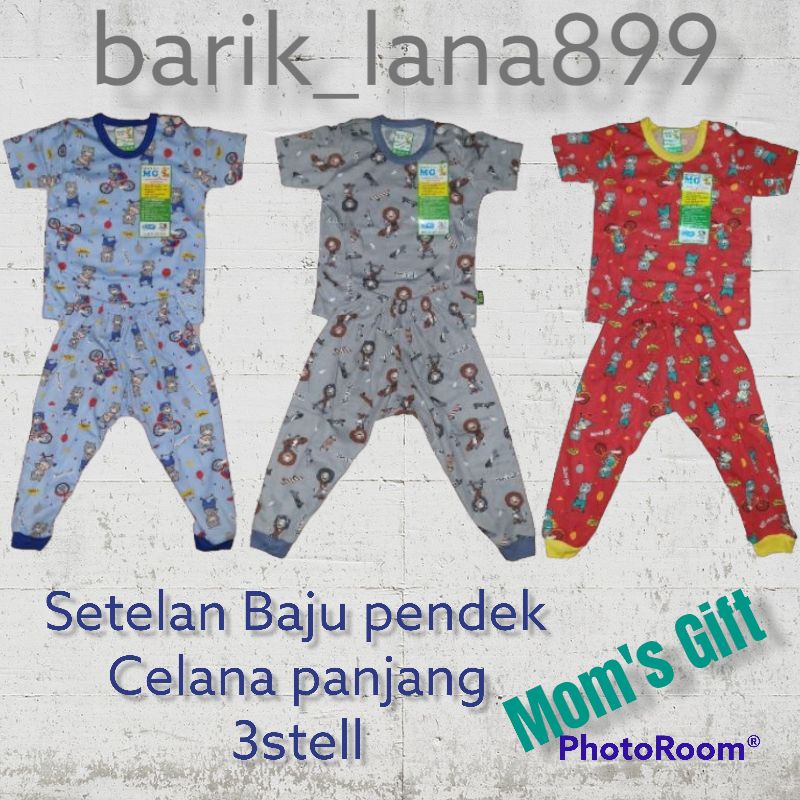 Baju Setelan Anak Baju Pendek Celana Panjang Mom's Gift junior buat santai (murah)